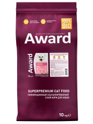 Award Sterilized - Сухой корм для взрослых стерилизованных кошек с Индейкой и Курицей с добавлением Клюквы и Цикория