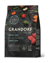 Grandorf Fresh Dog Lamb Mini - Сухой корм для взрослых собак мелких пород, чувствительное пищеварение или склонность к аллергии, со свежим ягненком и бататом