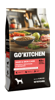 Go! Kitchen Skin + Coat Care  - Сухой корм для щенков и собак, лосось с фруктами и овощами