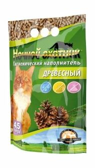 Ночной охотник - Наполнитель для туалета кошек, Древесный, 4.5 л