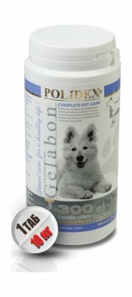 Polidex - Кормовая добавка для собак, Гелабон плюс, для профилактики заболеваний хрящевых поверхностей суставов, связок, 300 табл.