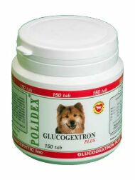Polidex - Кормовая добавка для собак Глюкогекстрон плюс, для профилактики и лечения заболеваний опорно - двигательного аппарата, 150 табл.