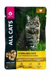 All Cats - Пауч для стерилизованных кошек, с тефтельками и курицей в соусе 85гр