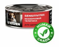 Go'Kitchen - Беззерновые консервы для щенков и собак с чувствительным пищеварением, с телятиной 100гр