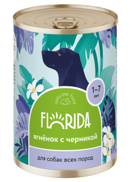 Florida - Консервы для собак, Ягненок с Черникой
