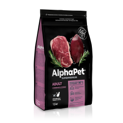 AlphaPet СуперПремиум - Сухой корм для взрослых кошек, с Говядиной и Печенью