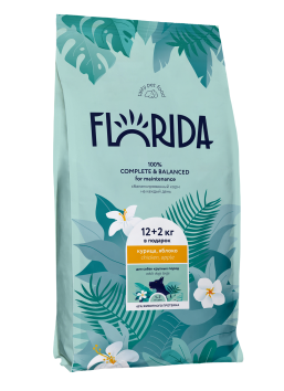 Florida - Сухой корм для взрослых собак крупных пород с курицей и яблоком