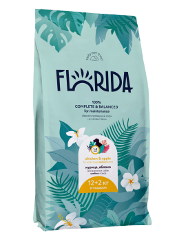 Florida - Сухой корм для взрослых собак средних пород с курицей и яблоком