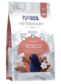 Florida Vet Fibre Response - Сухой корм для кошек, нормализации моторики ЖКТ, коррекции запоров и профилактики образования волосяных комков