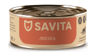 Savita - Консервы для кошек и котят, с лососем 100гр