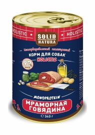 Solid Natura Holistic - Корм консервированный для собак, Мраморная говядина, 340г