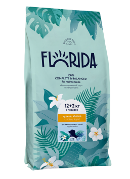 Florida - Сухой корм для щенков средних пород, с Курицей и Яблоком