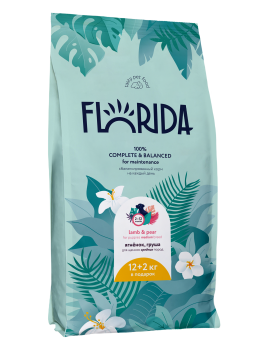 Florida - Сухой корм для щенков средних пород, с Ягненком и Грушей
