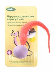 VAKA - Игрушка для кошек, Нарисуй для кота, длинный хвост, погремушка, 4 см
